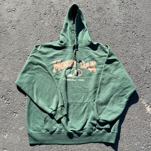 Mossy Oak Graphic Hoodie Jerzees NuBlend Green Sweatshirt Men’s 2X Y2K Vintage